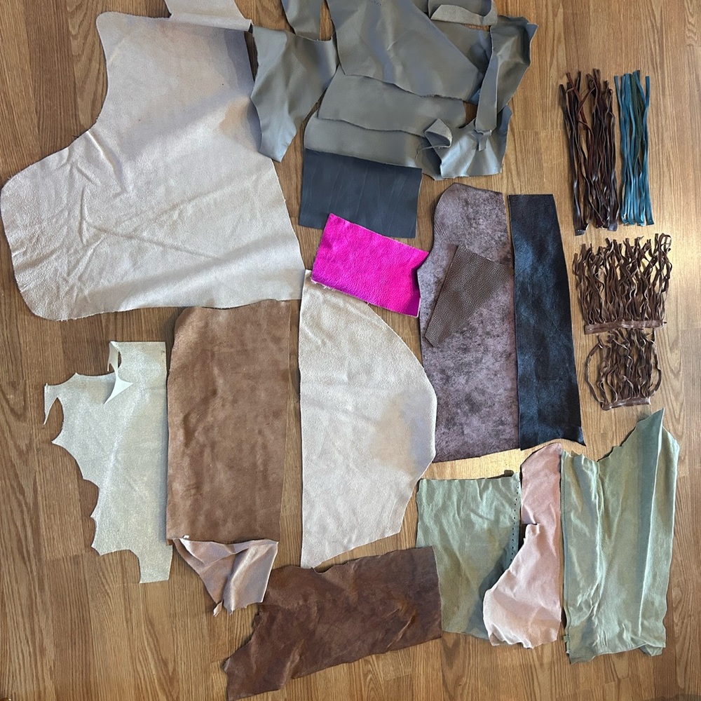 Assorted Leather and Faux Scrap Bundle